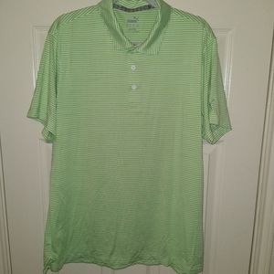 Puma Striped Short Sleeve Polo Shirt Men's sz Large.
